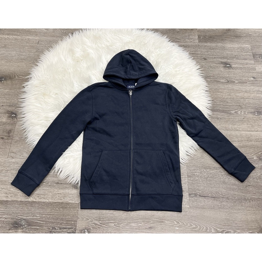 Childrens Place Boys Navy Zip Up Hoodie Size 14